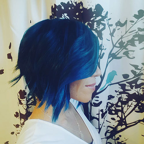Blue Hairstyle For Medium Hair