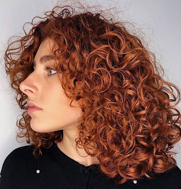 Medium Red Curly Hairstyle